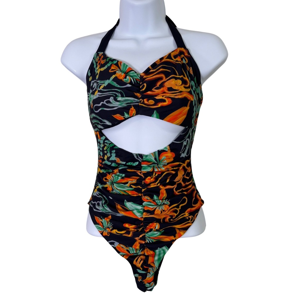 Icon Swim Womens Swimsuit Sz S One Piece Halter Cut Out